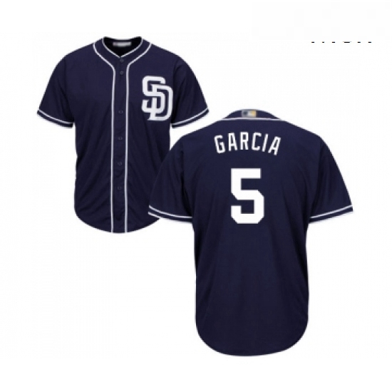 Mens San Diego Padres 5 Greg Garcia Replica Navy Blue Alternate 1 Cool Base Baseball Jersey