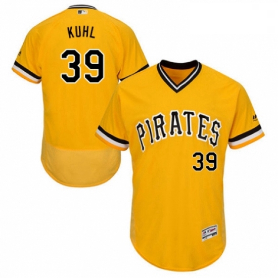 Mens Majestic Pittsburgh Pirates 39 Chad Kuhl Gold Alternate Flex Base Authentic Collection MLB Jers