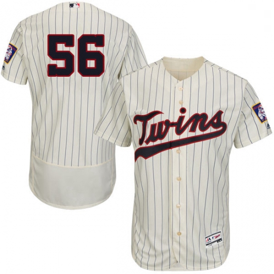 Mens Majestic Minnesota Twins 56 Fernando Rodney Cream Alternate Flex Base Authentic Collection MLB 