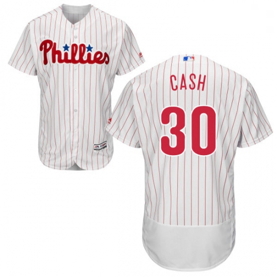 Mens Majestic Philadelphia Phillies 30 Dave Cash White Home Flex Base Authentic Collection MLB Jerse