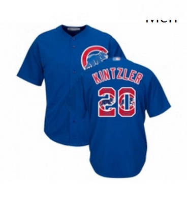 Mens Chicago Cubs 20 Brandon Kintzler Authentic Royal Blue Team Logo Fashion Cool Base Baseball Jers