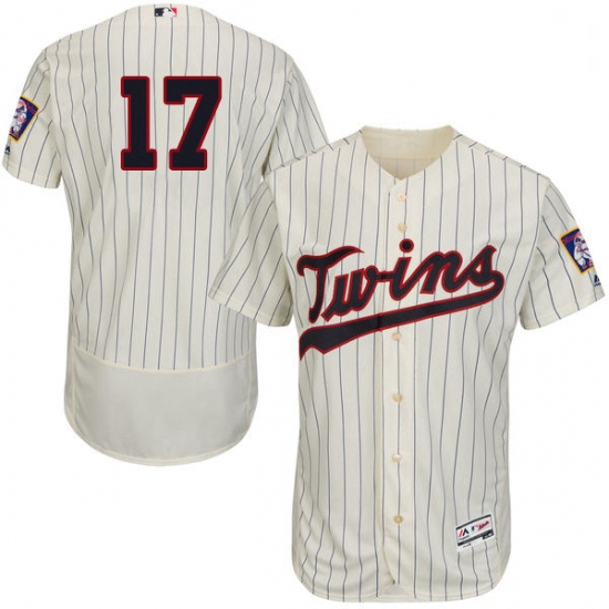 Mens Majestic Minnesota Twins 17 Jose Berrios Authentic Cream Alternate Flex Base Authentic Collecti