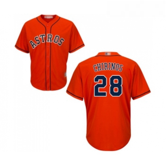 Youth Houston Astros 28 Robinson Chirinos Authentic Orange Alternate Cool Base Baseball Jersey