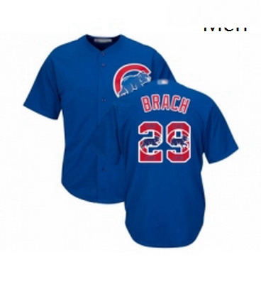 Mens Chicago Cubs 29 Brad Brach Authentic Royal Blue Team Logo Fashion Cool Base Baseball Jersey