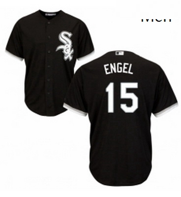 Mens Majestic Chicago White Sox 15 Adam Engel Replica Black Alternate Home Cool Base MLB Jersey