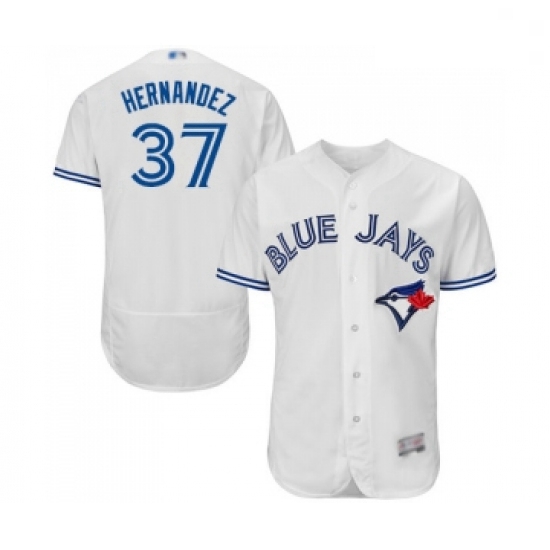 Mens Toronto Blue Jays 37 Teoscar Hernandez White Home Flex Base Authentic Collection Baseball Jerse