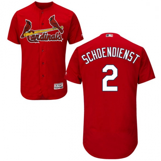 Mens Majestic St Louis Cardinals 2 Red Schoendienst Red Alternate Flex Base Authentic Collection MLB