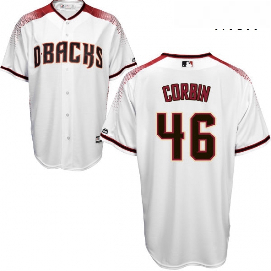 Mens Majestic Arizona Diamondbacks 46 Patrick Corbin Replica White Home Cool Base MLB Jersey