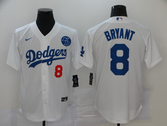 Dodgers 8 Kobe Bryant White 2020 Nike KB Cool Base Jerseys