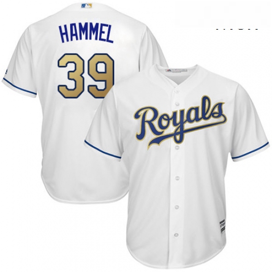 Mens Majestic Kansas City Royals 39 Jason Hammel Replica White Home Cool Base MLB Jersey