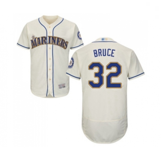 Mens Seattle Mariners 32 Jay Bruce Cream Alternate Flex Base Authentic Collection Baseball Jersey