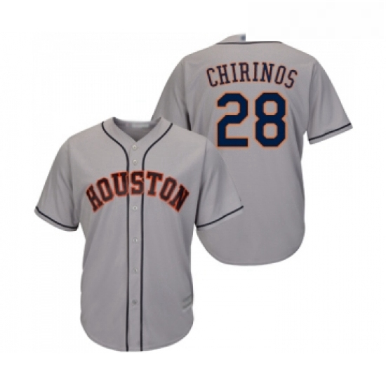 Youth Houston Astros 28 Robinson Chirinos Authentic Grey Road Cool Base Baseball Jersey