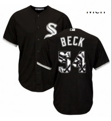 Mens Majestic Chicago White Sox 54 Chris Beck Authentic Black Team Logo Fashion Cool Base MLB Jersey