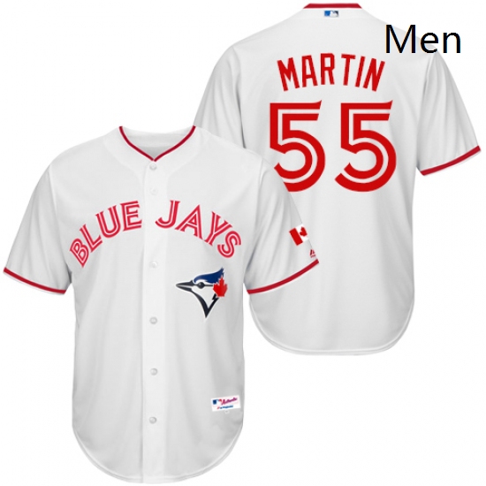 Mens Majestic Toronto Blue Jays 55 Russell Martin Authentic Whit