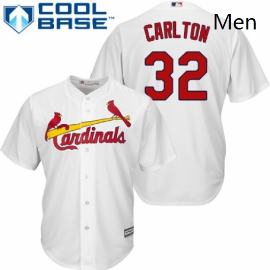 Mens Majestic St Louis Cardinals 32 Steve Carlton Replica White Home Cool Base MLB Jersey