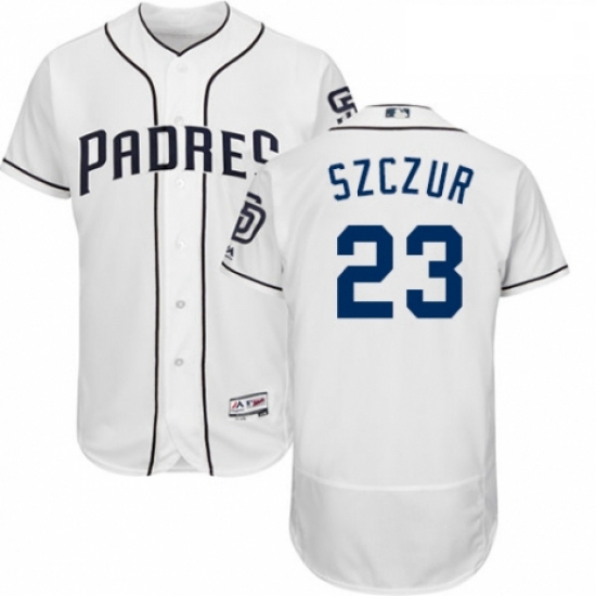 Mens Majestic San Diego Padres 23 Matt Szczur White Home Flex Base Authentic Collection MLB Jersey