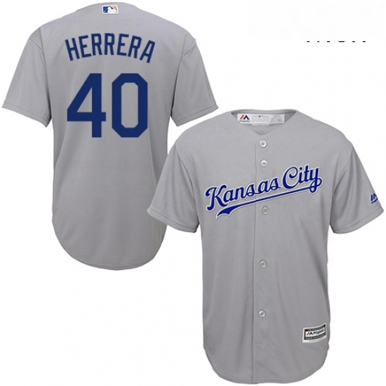 Mens Majestic Kansas City Royals 40 Kelvin Herrera Replica Grey 
