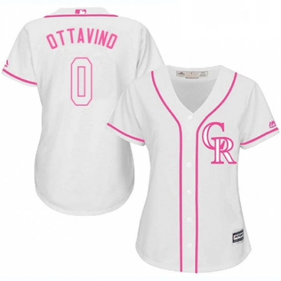 Womens Majestic Colorado Rockies 0 Adam Ottavino Replica White Fashion Cool Base MLB Jersey