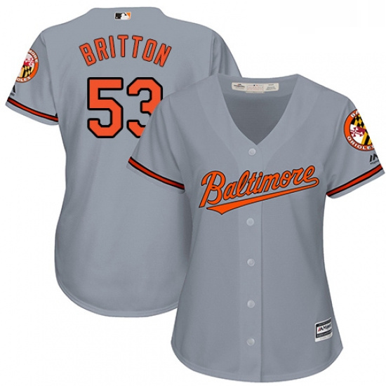 Womens Majestic Baltimore Orioles 53 Zach Britton Authentic Grey Road Cool Base MLB Jersey