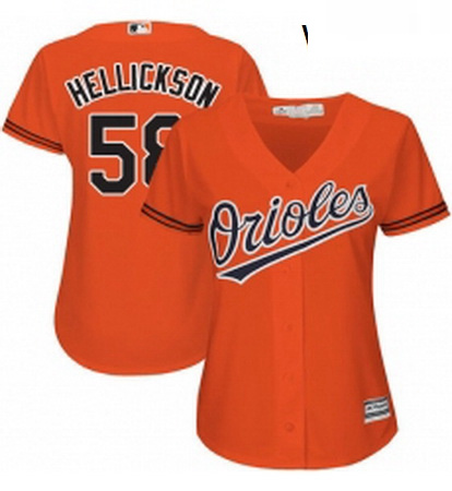 Womens Majestic Baltimore Orioles 58 Jeremy Hellickson Replica Orange Alternate Cool Base MLB Jersey