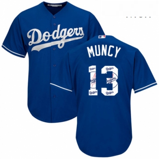 Mens Majestic Los Angeles Dodgers 13 Max Muncy Authentic Royal B