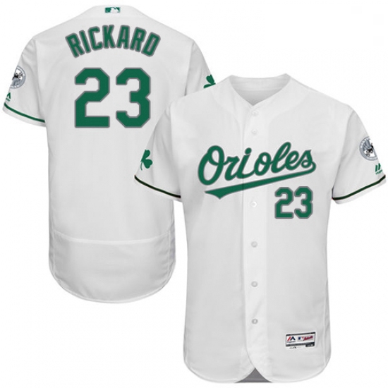 Mens Majestic Baltimore Orioles 23 Joey Rickard White Celtic Flexbase Authentic Collection MLB Jerse