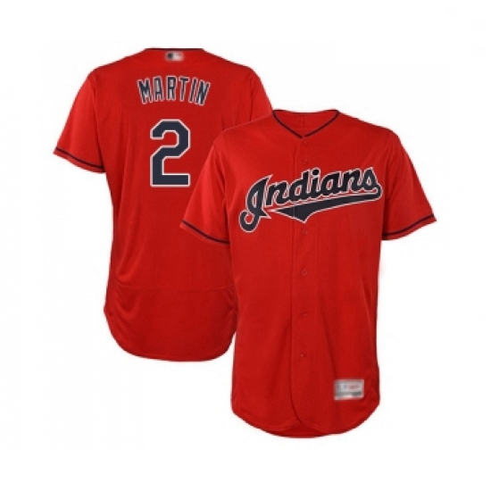 Mens Cleveland Indians 2 Leonys Martin Scarlet Alternate Flex Base Authentic Collection Baseball Jer