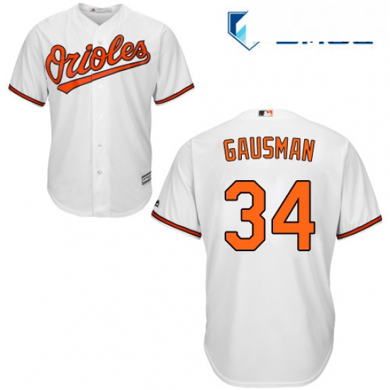 Mens Majestic Baltimore Orioles 34 Kevin Gausman Replica White Home Cool Base MLB Jersey