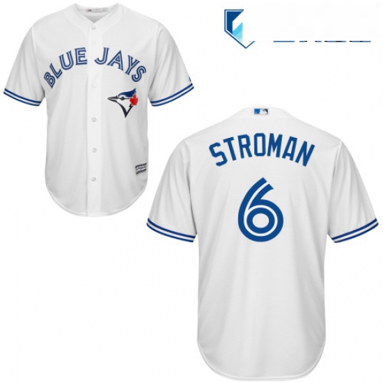 Mens Majestic Toronto Blue Jays 6 Marcus Stroman Replica White Home MLB Jersey