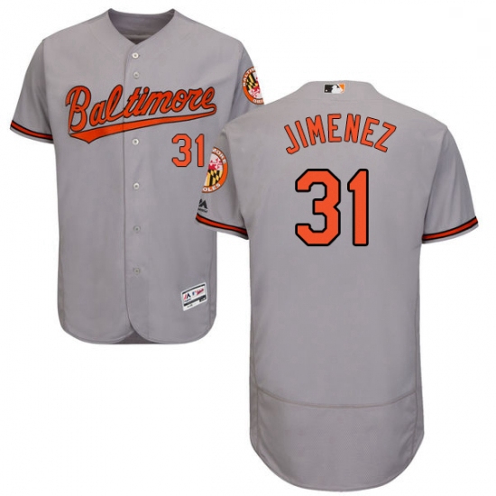 Mens Majestic Baltimore Orioles 31 Ubaldo Jimenez Grey Road Flex