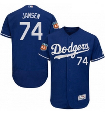 Mens Majestic Los Angeles Dodgers 74 Kenley Jansen Royal Blue Fl