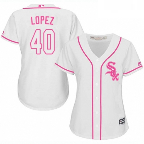 Womens Majestic Chicago White Sox 40 Reynaldo Lopez Authentic Wh