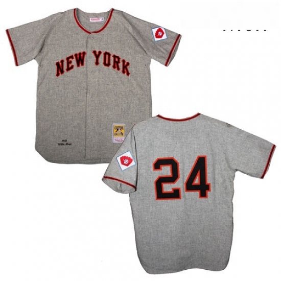 Mens Mitchell and Ness San Francisco Giants 24 Willie Mays Authentic Grey 1951 Throwback MLB Jersey