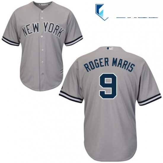 Mens Majestic New York Yankees 9 Roger Maris Replica Grey Road M