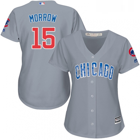 Womens Majestic Chicago Cubs 15 Brandon Morrow Authentic Grey Road MLB Jersey