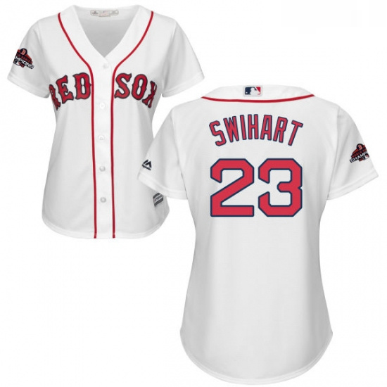Womens Majestic Boston Red Sox 23 Blake Swihart Authentic White Home 2018 World Series Champions MLB