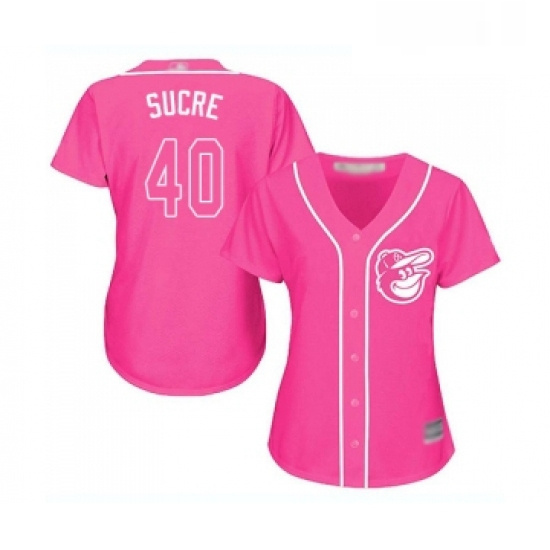 Womens Baltimore Orioles 40 Jesus Sucre Replica Pink Fashion Cool Base Baseball Jersey