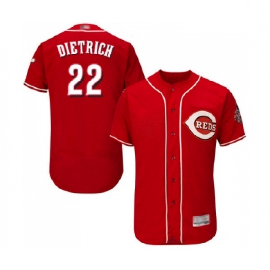 Mens Cincinnati Reds 22 Derek Dietrich Red Alternate Flex Base A