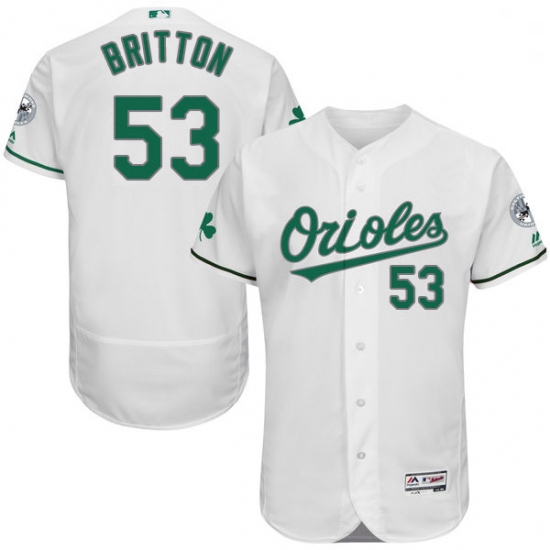 Mens Majestic Baltimore Orioles 53 Zach Britton White Celtic Flexbase Authentic Collection MLB Jerse