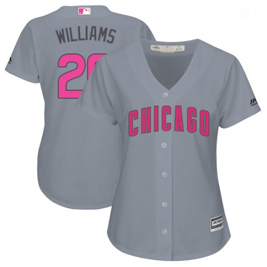 Womens Majestic Chicago Cubs 26 Billy Williams Authentic Grey Mothers Day Cool Base MLB Jersey