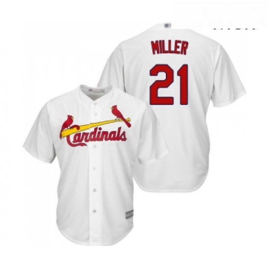 Mens St Louis Cardinals 21 Andrew Miller Replica White Home Cool Base Baseball Jersey