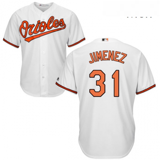 Mens Majestic Baltimore Orioles 31 Ubaldo Jimenez Replica White Home Cool Base MLB Jersey