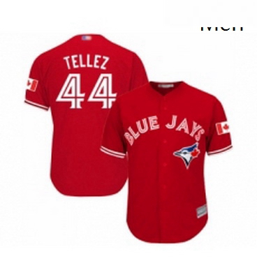 Mens Toronto Blue Jays 44 Rowdy Tellez Replica Scarlet Alternate Cool Base Baseball Jersey