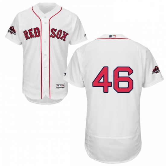 Mens Majestic Boston Red Sox 46 Craig Kimbrel White Home Flex Base Authentic Collection 2018 World S