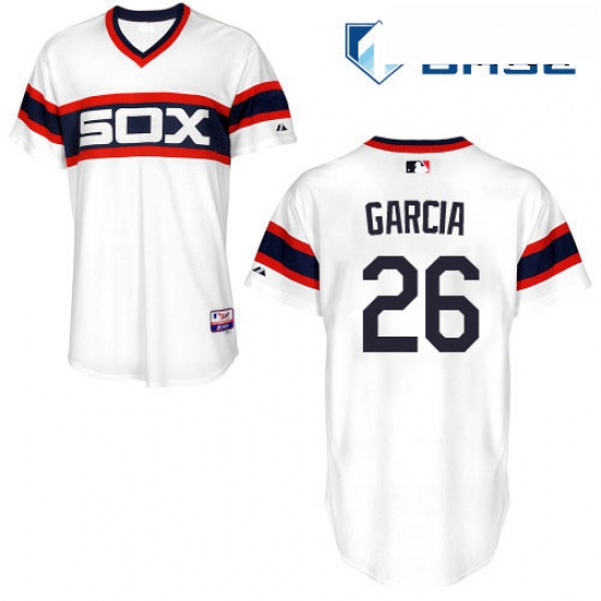 Mens Majestic Chicago White Sox 26 Avisail Garcia Replica White 2013 Alternate Home Cool Base MLB Je