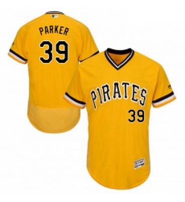 Mens Majestic Pittsburgh Pirates 39 Dave Parker Gold Alternate Flex Base Authentic Collection MLB Je