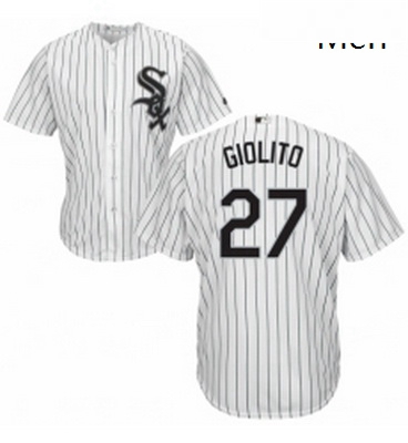 Mens Majestic Chicago White Sox 27 Lucas Giolito Replica White Home Cool Base MLB Jersey