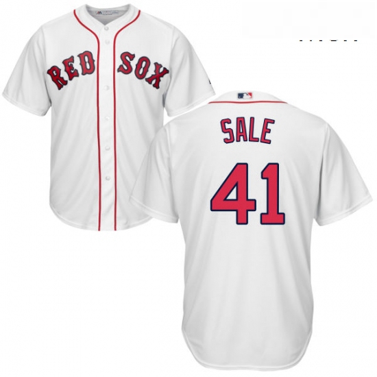 Mens Majestic Boston Red Sox 41 Chris Sale Replica White Home Cool Base MLB Jersey