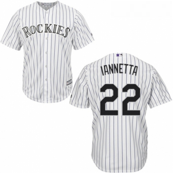 Youth Majestic Colorado Rockies 22 Chris Iannetta Replica White Home Cool Base MLB Jersey