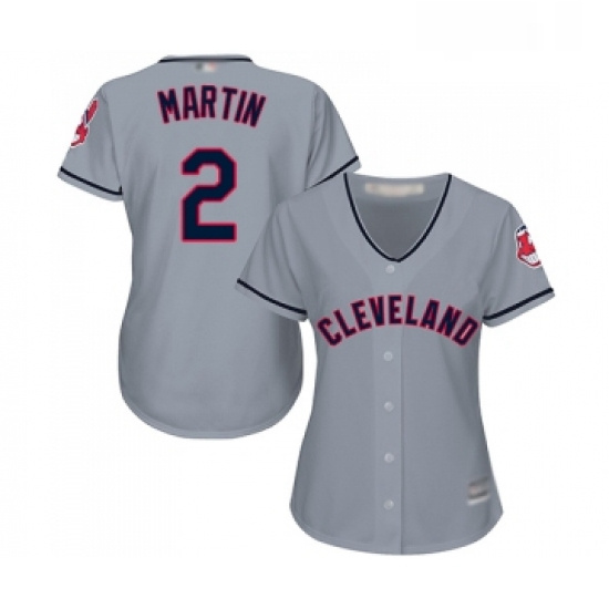 Womens Cleveland Indians 2 Leonys Martin Replica Grey Road Cool Base Baseball Jersey